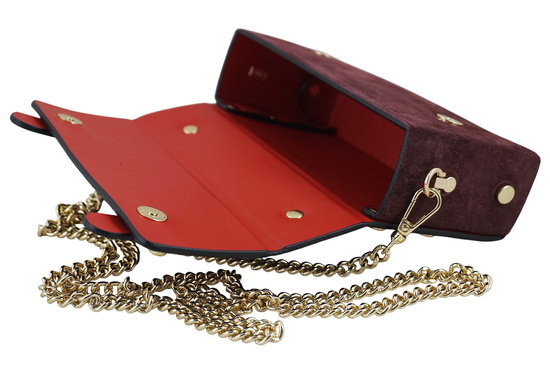 Zamszowa torebka Barberinis wizytowa - Bordowa 