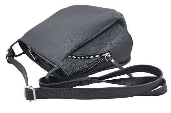 Klasyczna listonoszka skórzana - Czarna