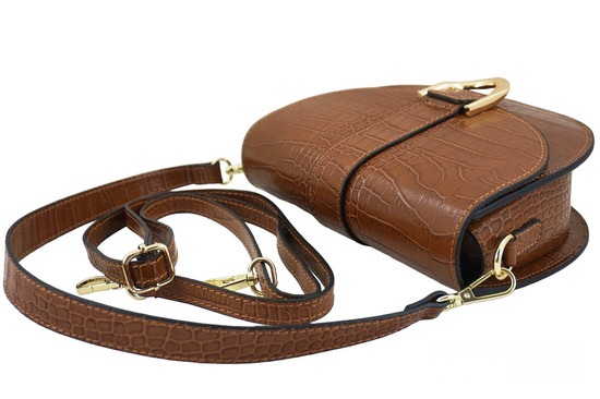 Listonoszka damska croco - Brązowa jasna 