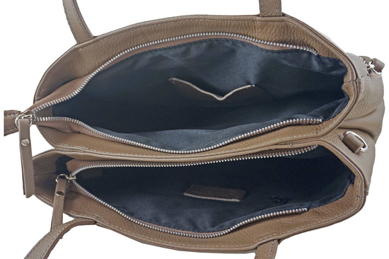 Torba skórzana A4 na ramię - Brązowa jasna