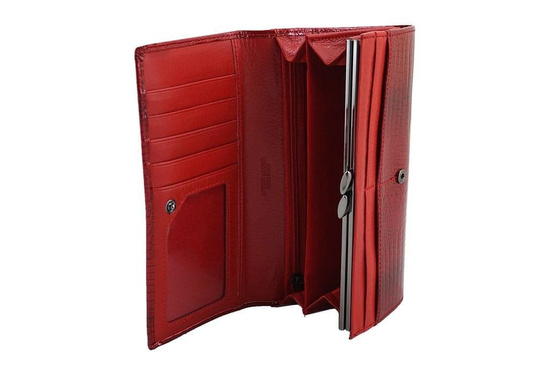 Ekskluzywny portfel damski lakierowany - Czerwony 