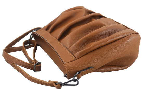 Modna marszczona torebka damska - Szara ciemna 