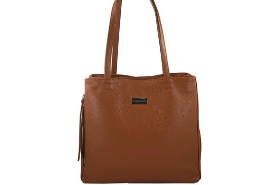 Torba skórzana A4 na ramię - Brązowa jasna