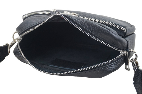 Torebka damska z ozdobnym paskiem - Czarna