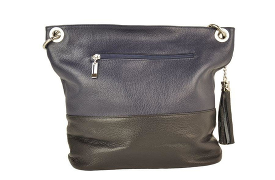 Skórzana torebka worek Barberinis- Beżowo-brązowa