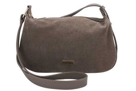 Elegancka torebka zamszowa na ramię - Beżowa ciemna 