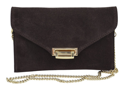 Stylowa kopertówka zamszowa Barberinis - Brązowa ciemna