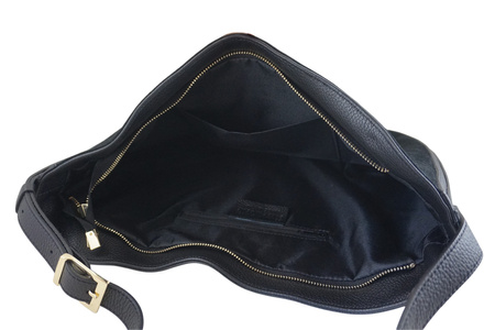 Duża torebka zamszowa na ramię - Czarna