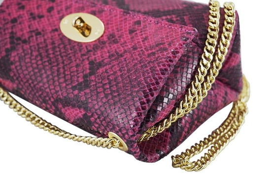 Listonoszka skórzana na łańcuszku - Czarna