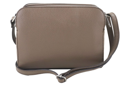 Torebka skórzana crossbody zamszowa - Beżowa 