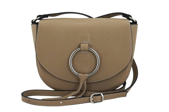 Damska skórzana listonoszka włoska - Beżowa