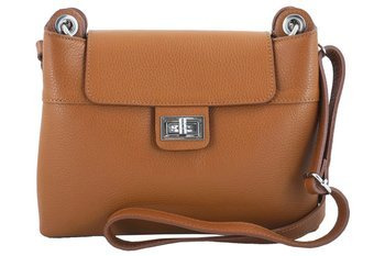 Torebka damska skórzana crossbody - Brązowa jasna