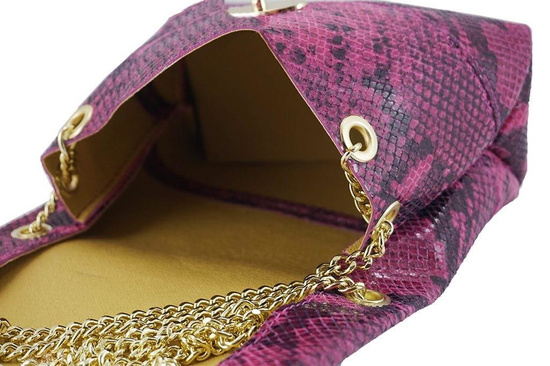 Listonoszka skórzana na łańcuszku - Czarna