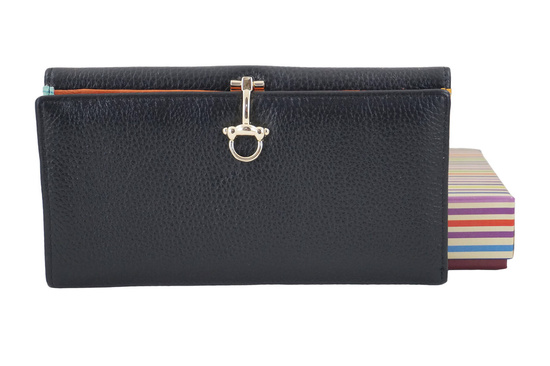 Duży portfel ze złotym zapięciem - Czarny 