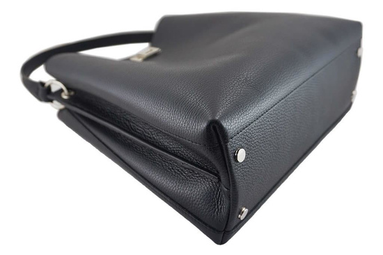 Duża torba damska skórzana na ramię - Brązowa