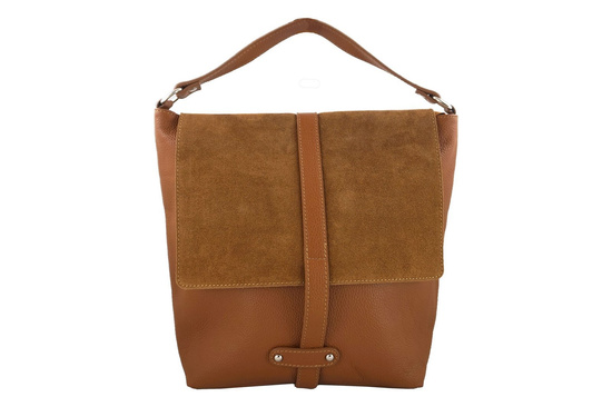 Torba skórzana shopper bag A4 -Brązowa ciemna 
