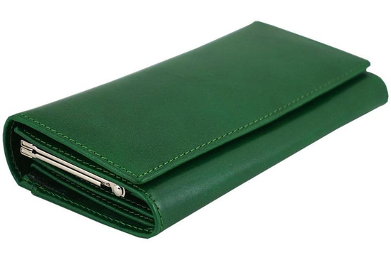 Skórzany portfel damski - Barberini's - Brązowy ciemny