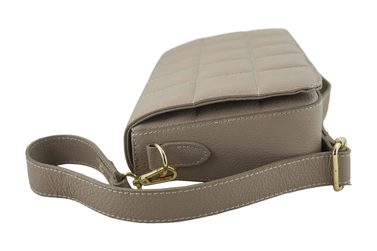 Modna torebka pikowana skórzana - Beżowa 