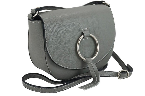 Damska skórzana listonoszka włoska - Czarna