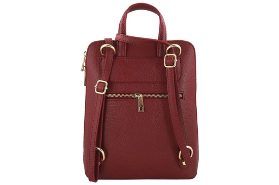 Plecak skórzany / listonoszka - Casual 2w1 - Szary 