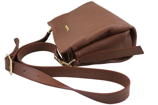 Funkcjonalna torebka damska na ramię - Brązowa