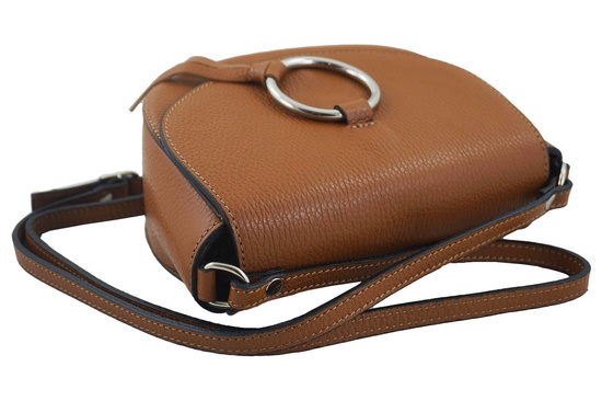Damska skórzana listonoszka włoska - Brązowa jasna