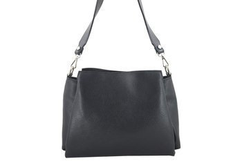 Torebka kuferek na szerokim pasku - Czarna