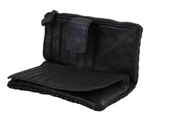 Ekskluzywny portfel z miękkiej skóry - Czarny 