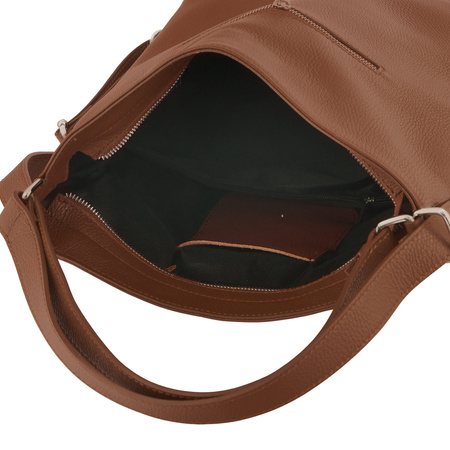 Torebka plecak z zamszem - Brązowa