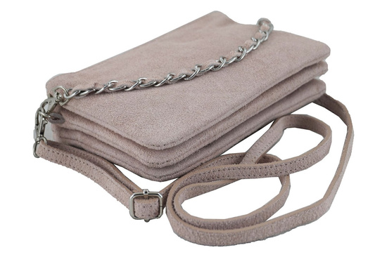 Barberini's - listonoszka zamszowa - Różowa pudrowa