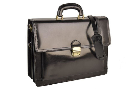 Aktówka męska skórzana - Barberini's - Brązowa 