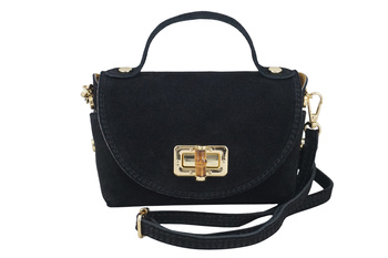 Mała torebka zamszowa wizytowa - Czarna