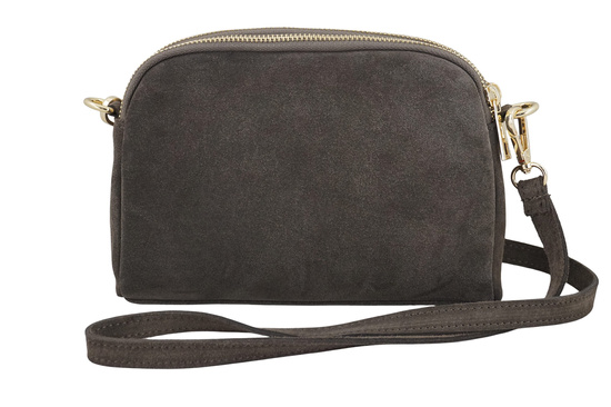 Mała torebka zamszowa wieczorowa - Beżowa ciemna 