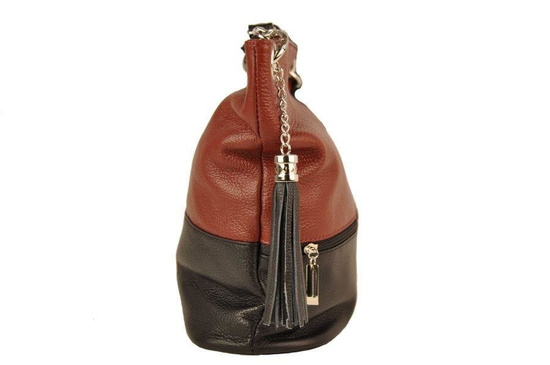 Skórzana torebka worek Barberinis - Szara jasna