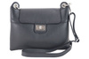 Torebka damska skórzana crossbody - Szara ciemna 