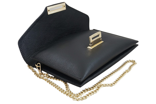 Kopertówka damska z motywem panterki - Czarna 