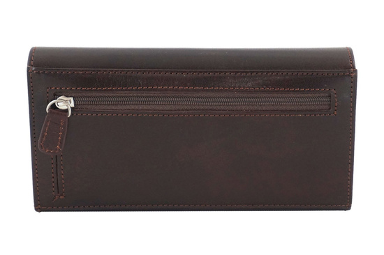 Skórzany portfel damski - Barberini's - Brązowy ciemny