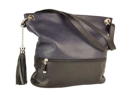 Skórzana torebka worek Barberinis- Beżowo-brązowa