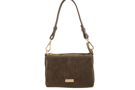 Zamszowa listonoszka damska Barberinis - Beżowa ciemna
