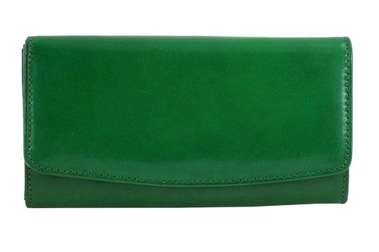 Skórzany portfel damski - Barberini's - Brązowy ciemny