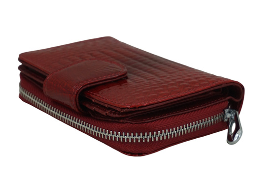 Ekskluzywny portfel damski lakierowany - Czerwony