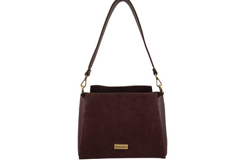 Torebka miejska z naturalnego zamszu i skóry - Bordowa