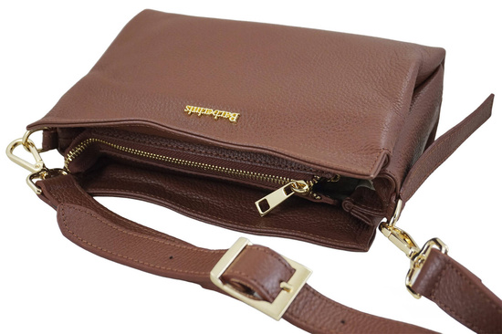 Funkcjonalna torebka damska na ramię - Brązowa