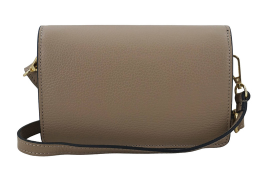 Beżowa ciemna torebka wizytowa skórzana