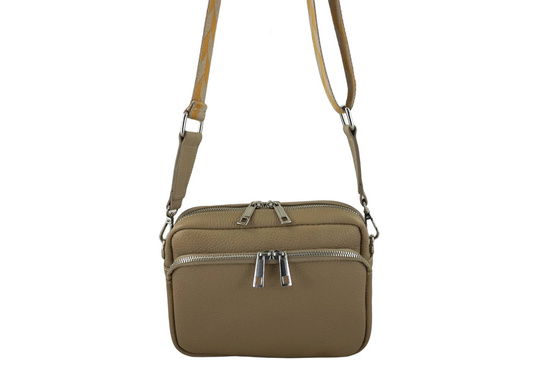 Torebka damska z ozdobnym paskiem - Beżowa 