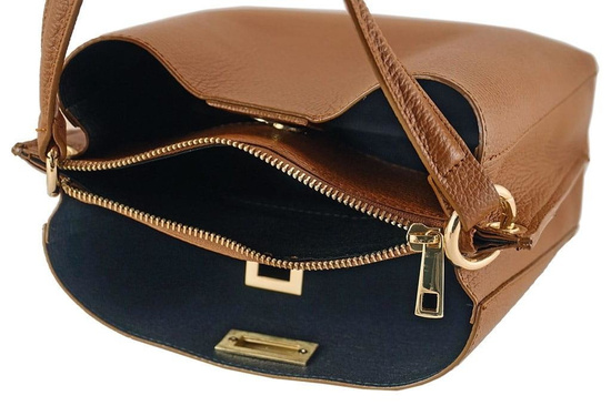 Klasyczna listonoszka ze skóry naturalnej - Granatowa