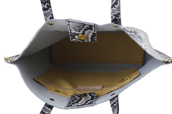 Torebka shopper z kolorowym nadrukiem - Beżowa 