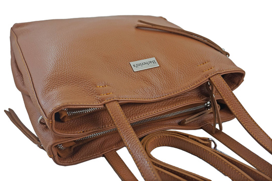 Torba skórzana A4 na ramię - Brązowa jasna