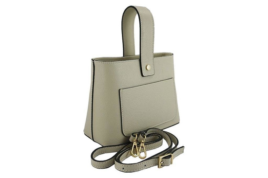 Torebki skórzane listonoszki - Barberini's - Szara ciemna 