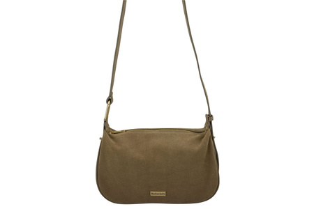 Elegancka torebka zamszowa na ramię - Beżowa 